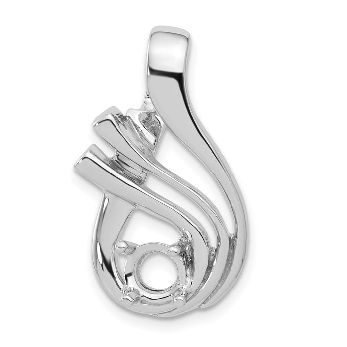 14k White Gold Holds 1-6mm Stone, Slide Mounting-XSW360