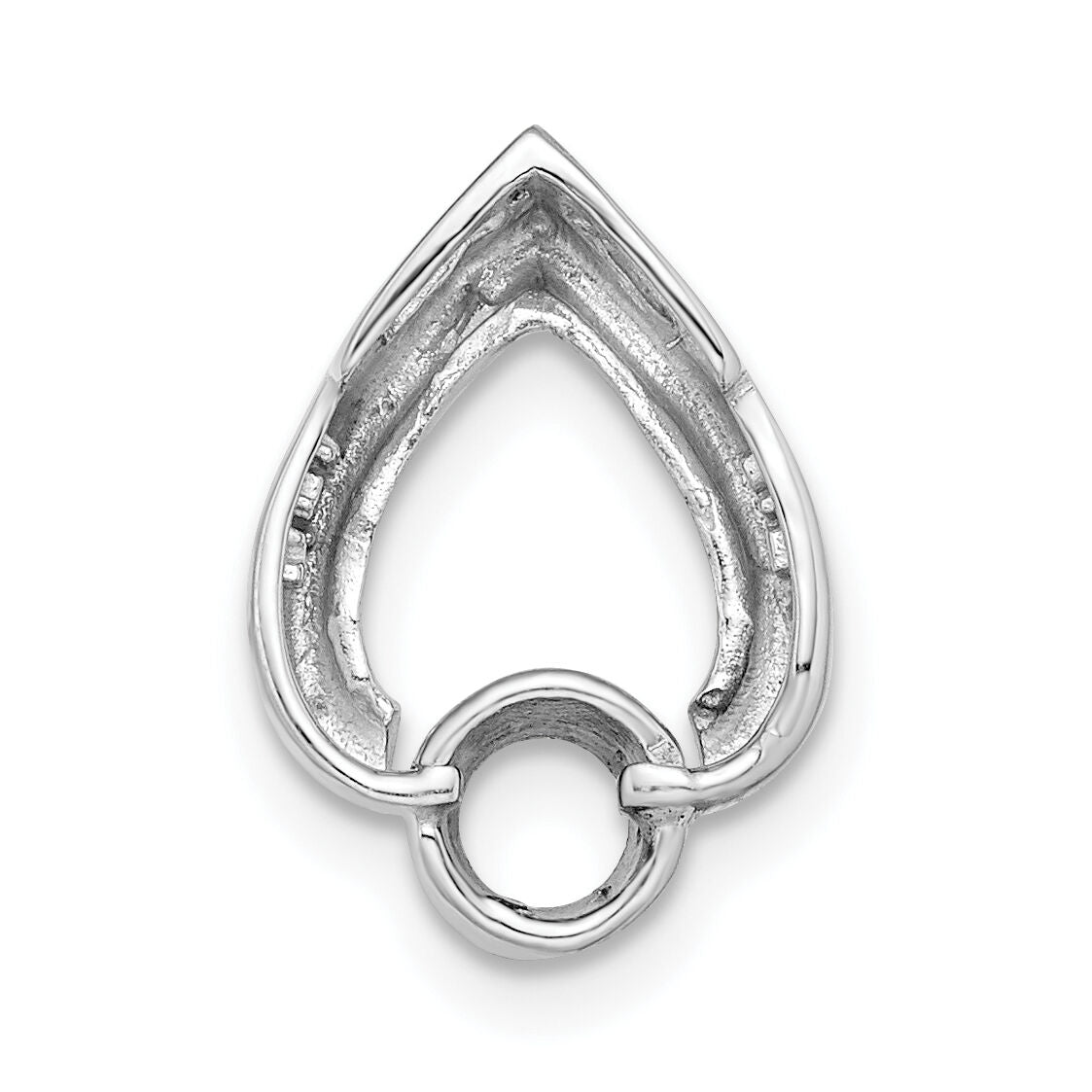14k White Gold Teardrop 4mm Diamond Chain Slide Mtg-XSW372