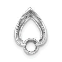 14k White Gold Teardrop 4mm Diamond Chain Slide Mtg-XSW372