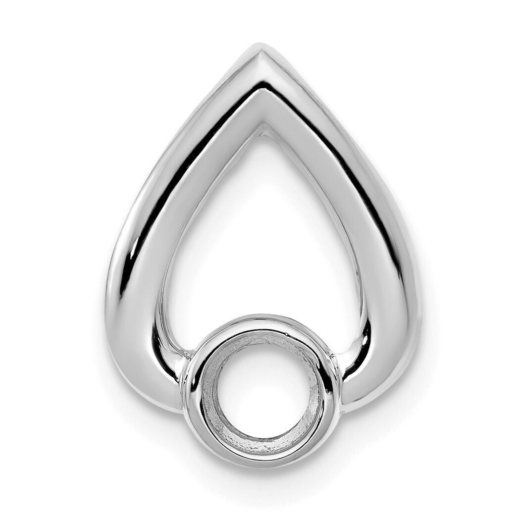14k White Gold Teardrop 4mm Diamond Chain Slide Mtg-XSW372