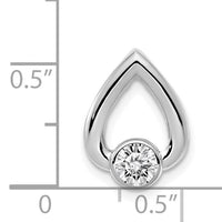 14k White Gold Teardrop 4mm Diamond Chain Slide Mtg-XSW372
