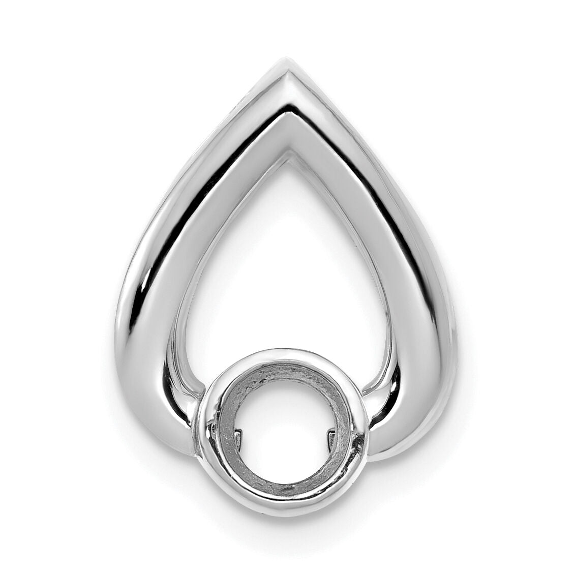 14k White Gold Teardrop 4.4mm Diamond Chain Slide Mtg-XSW373