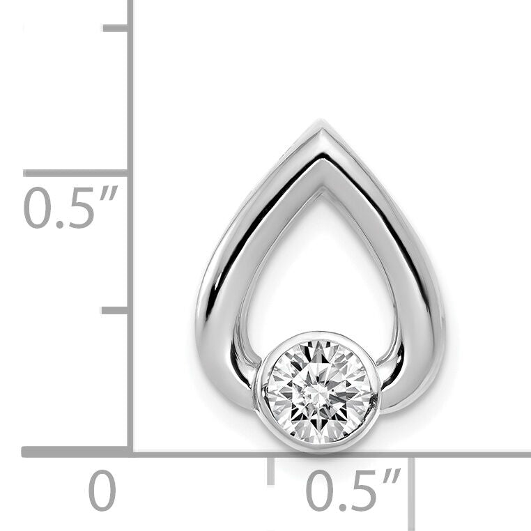 14k White Gold Teardrop 4.4mm Diamond Chain Slide Mtg-XSW373