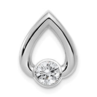 14k White Gold Teardrop 4.4mm Diamond Chain Slide Mtg-XSW373