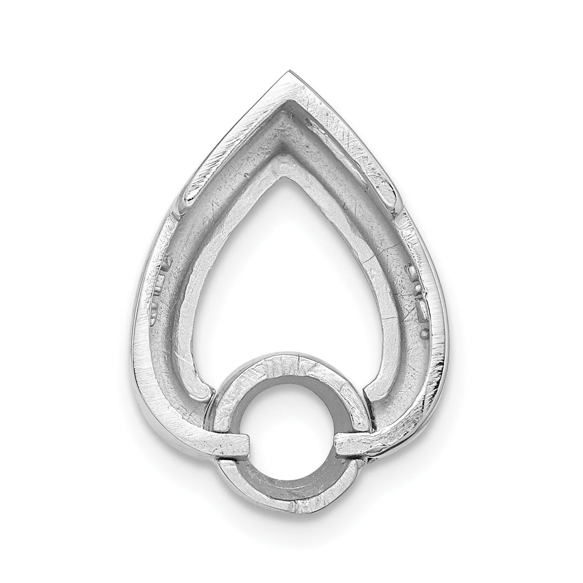 14k White Gold Teardrop 5mm Diamond Chain Slide Mtg-XSW374
