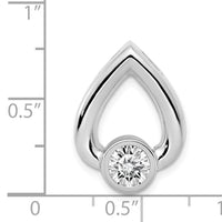14k White Gold Teardrop 5mm Diamond Chain Slide Mtg-XSW374