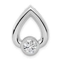 14k White Gold Teardrop 5mm Diamond Chain Slide Mtg-XSW374