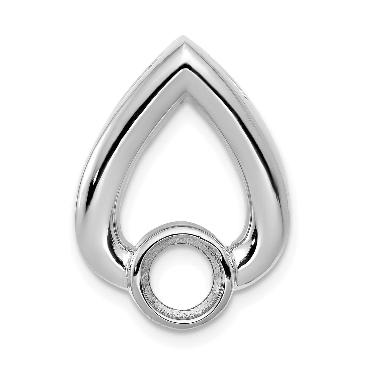 14k White Gold Teardrop 5.8mm Diamond Chain Slide Mtg-XSW375