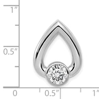 14k White Gold Teardrop 5.8mm Diamond Chain Slide Mtg-XSW375