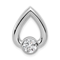 14k White Gold Teardrop 5.8mm Diamond Chain Slide Mtg-XSW375