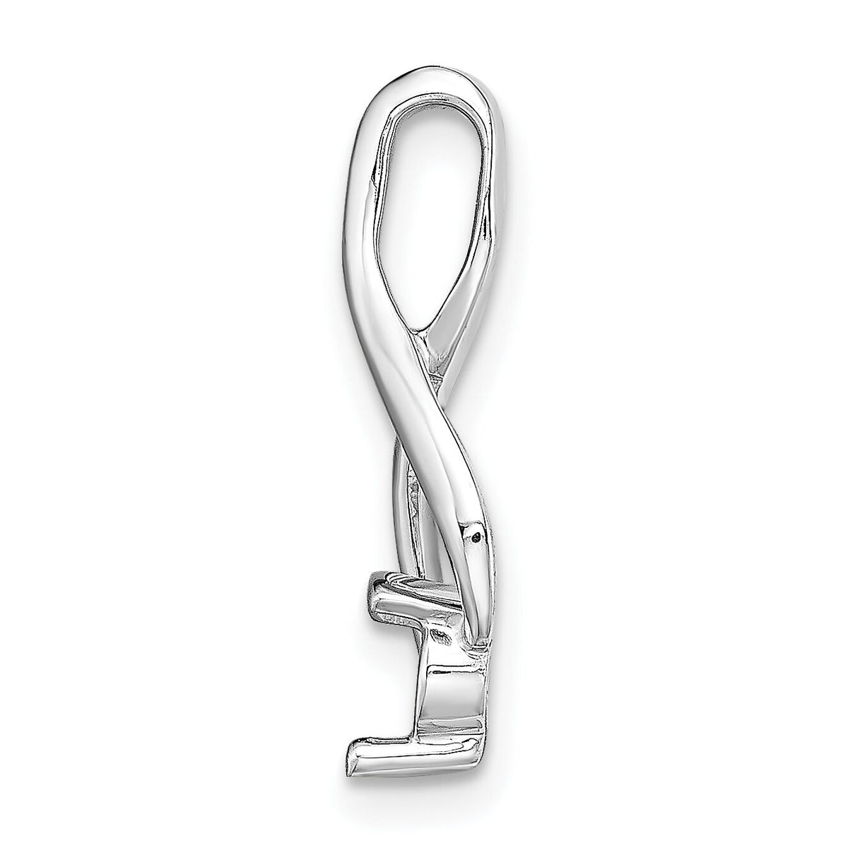 14k White Gold Fancy 4mm Diamond Slide Mtg-XSW377