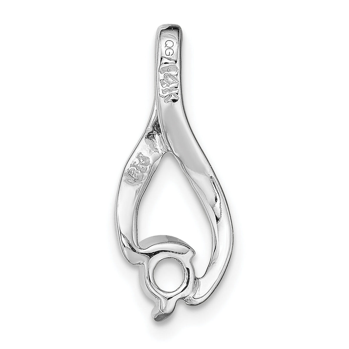 14k White Gold Fancy 4mm Diamond Slide Mtg-XSW377