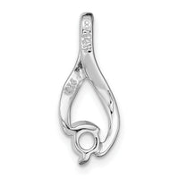 14k White Gold Fancy 4mm Diamond Slide Mtg-XSW377