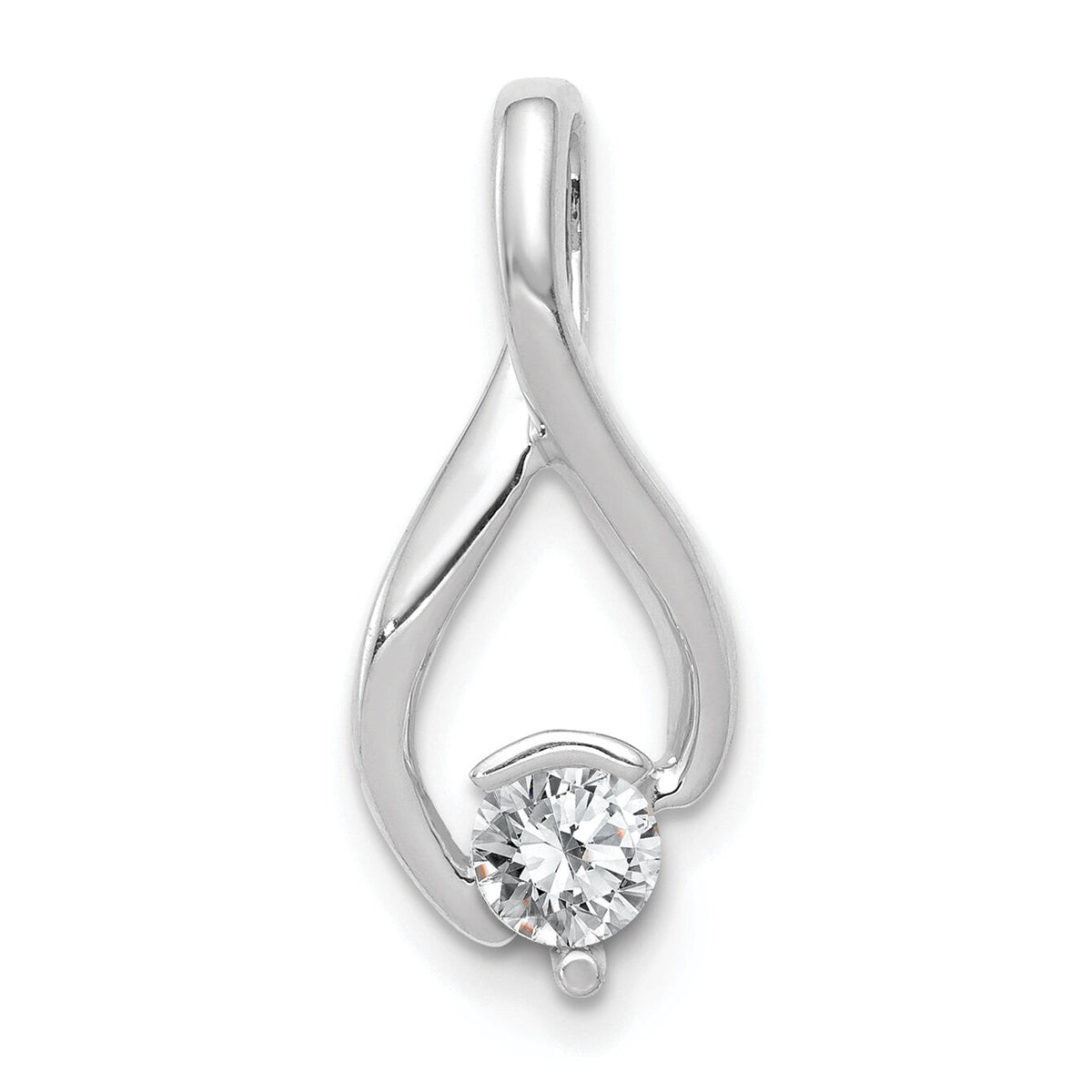 14k White Gold Fancy 4mm Diamond Slide Mtg-XSW377