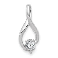 14k White Gold Fancy 4mm Diamond Slide Mtg-XSW377