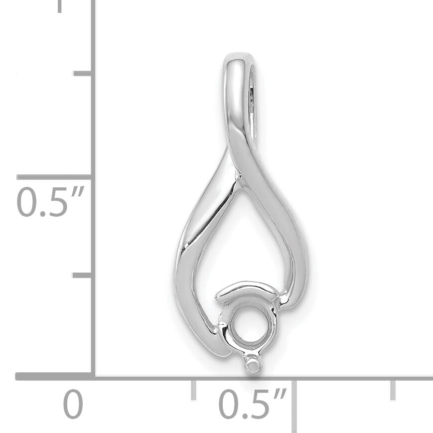 14k White Gold Fancy 4mm Diamond Slide Mtg-XSW377