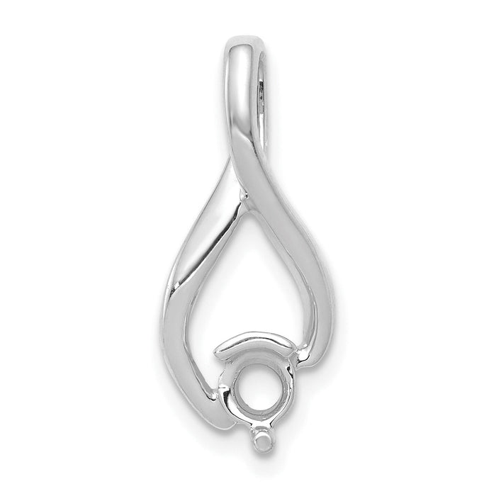 14k White Gold Fancy 4mm Diamond Slide Mtg-XSW377