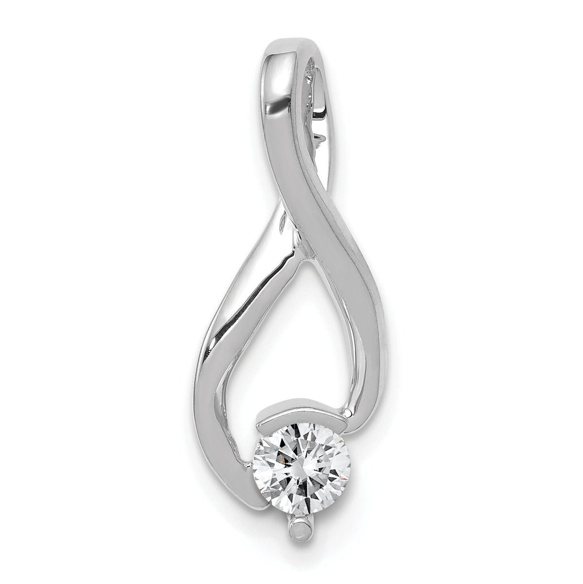 14k White Gold Fancy 4.5mm Diamond Slide Mtg-XSW378