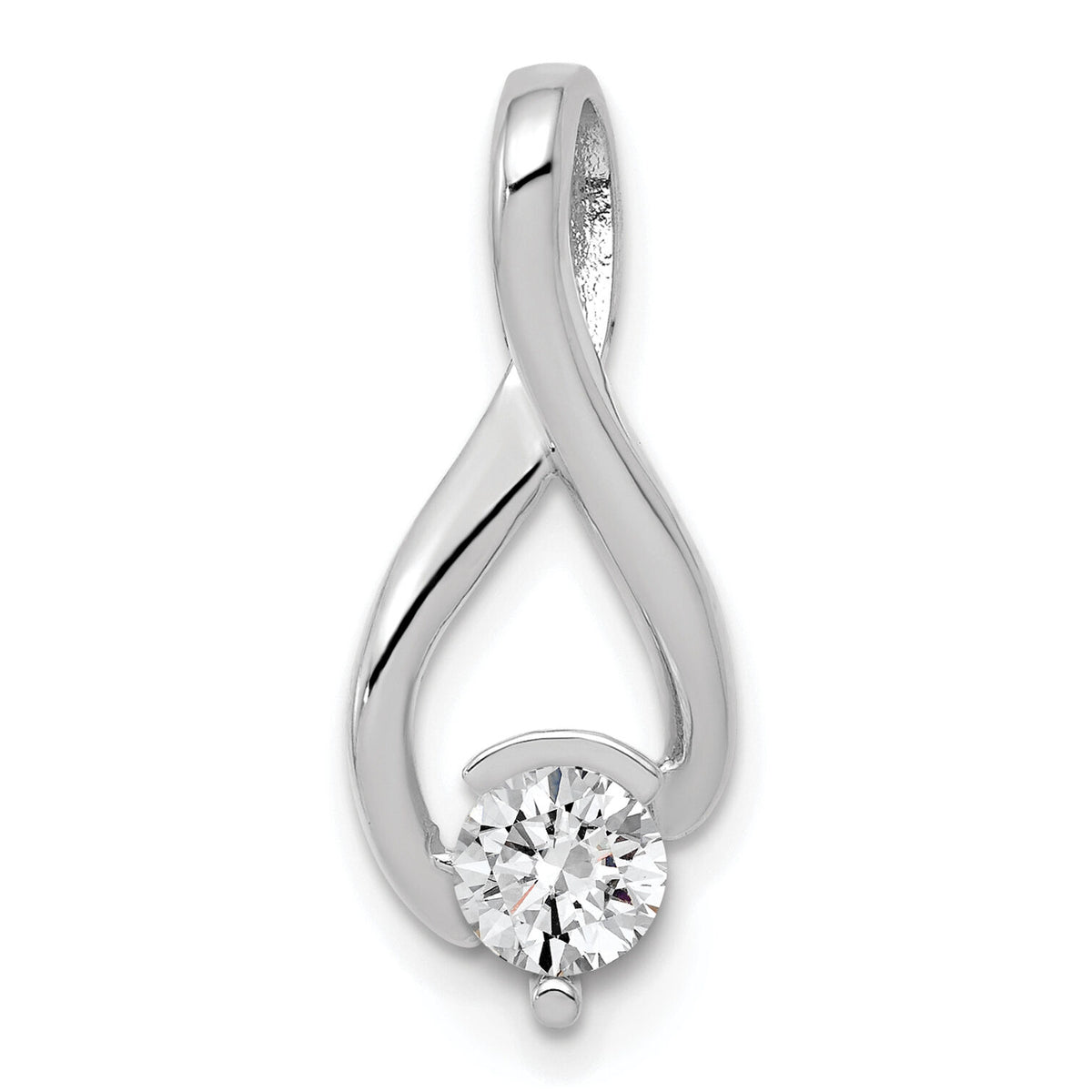 14k White Gold Fancy 5mm Diamond Slide Mtg-XSW379