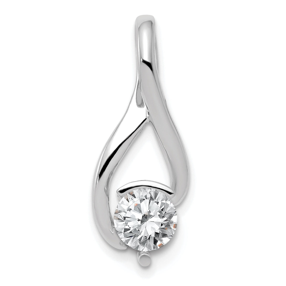 14k White Gold Fancy 6.5mm Diamond Slide Mtg-XSW381