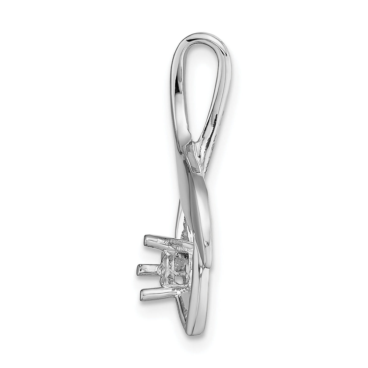 14k White Gold Fancy 4mm Diamond Slide Mtg-XSW402