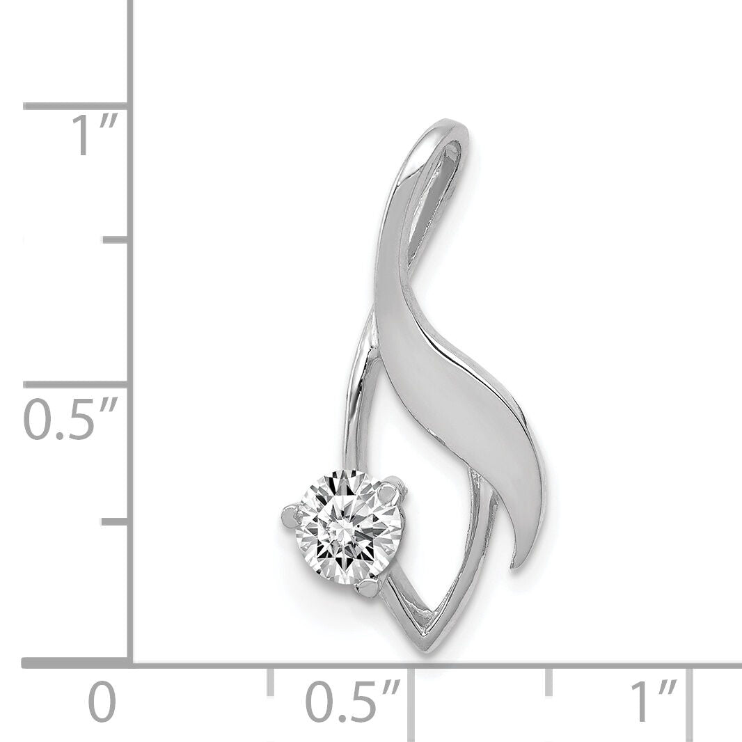 14k White Gold Fancy 4mm Diamond Slide Mtg-XSW402