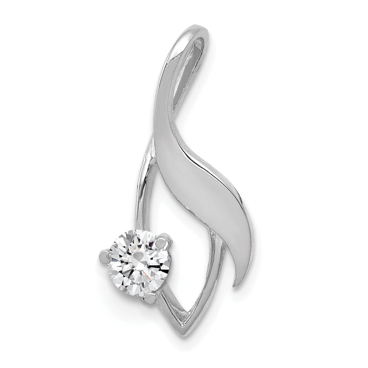 14k White Gold Fancy 4mm Diamond Slide Mtg-XSW402
