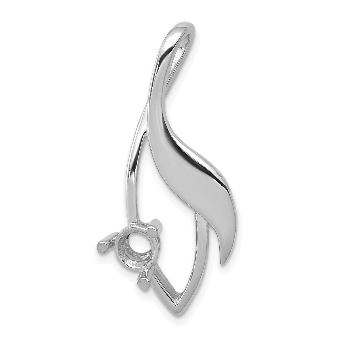 14k White Gold Fancy 5mm Diamond Slide Mtg-XSW403