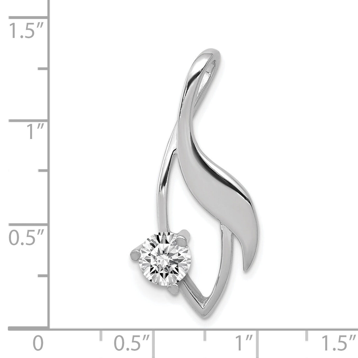14k White Gold Fancy 5mm Diamond Slide Mtg-XSW403