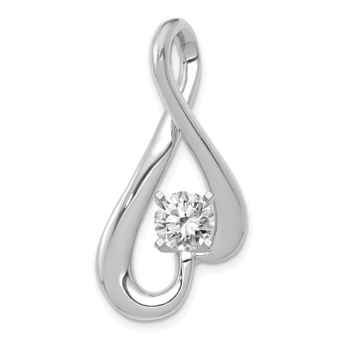 14k White Gold Fancy Peg Set Diamond Slide Mtg-XSW410