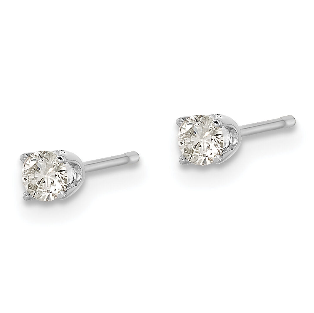 14k White Gold AA Quality Complete Diamond Stud Earring-XW3AA-S