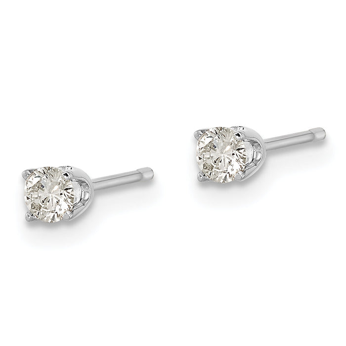14k White Gold AA Quality Complete Diamond Stud Earring-XW3AA-S