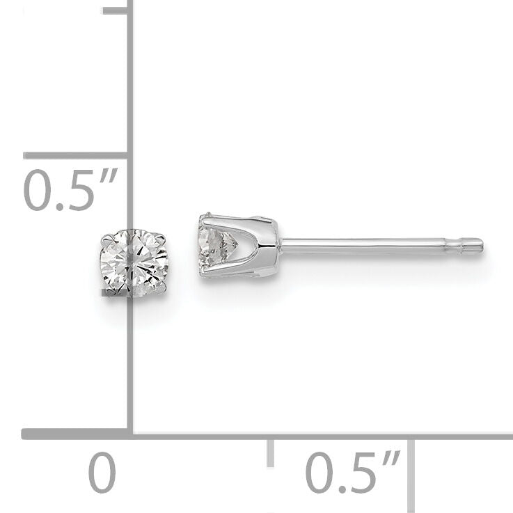 14k White Gold AA Quality Complete Diamond Stud Earring-XW3AA-S