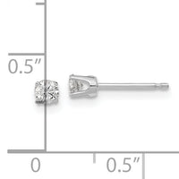 14k White Gold AA Quality Complete Diamond Stud Earring-XW3AA-S
