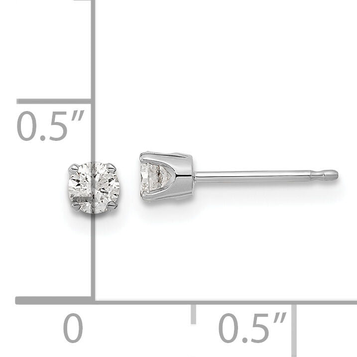14k White Gold AA Quality Complete Diamond Stud Earring-XW4AA-S