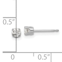14k White Gold AA Quality Complete Diamond Stud Earring-XW4AA-S