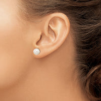 14k White Gold 7-8mm White Round FW Cultured Pearl Stud Post Earrings-XW70PW