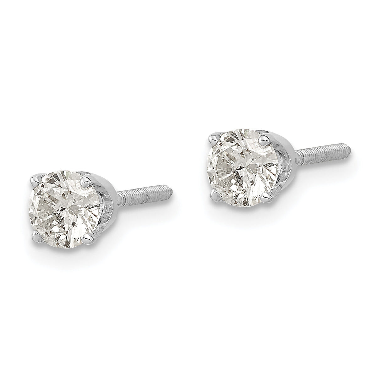 14k White Gold AA Quality Complete Diamond Stud Earring-XW9AA-S