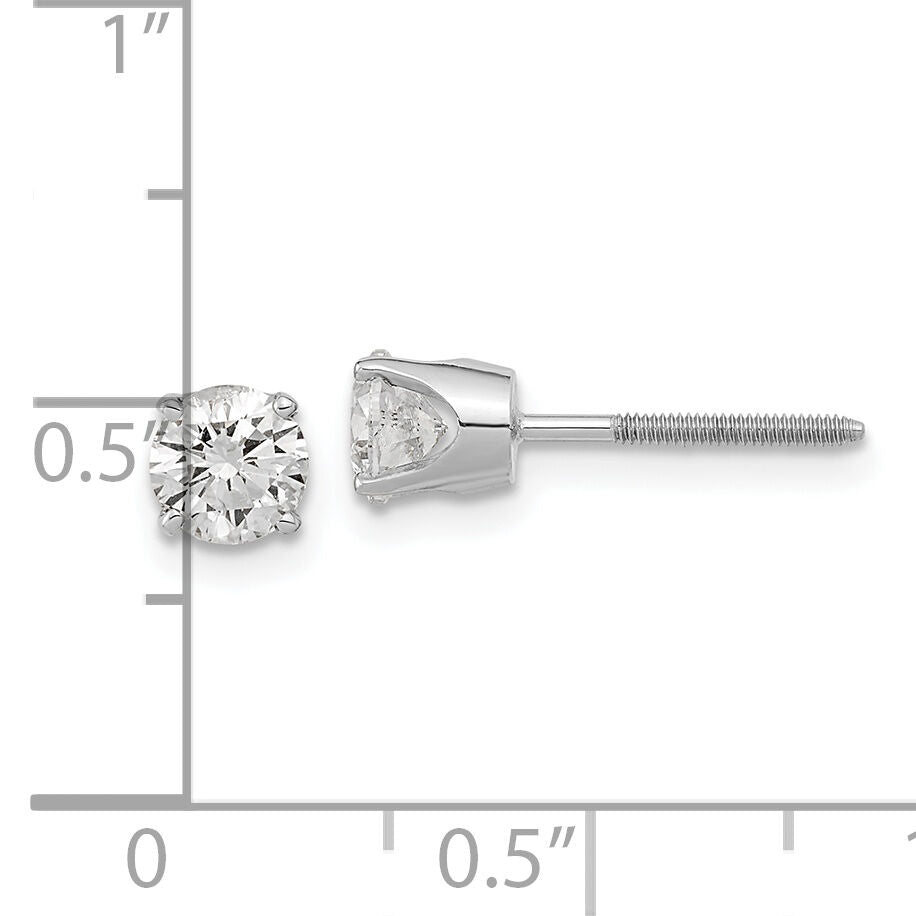 14k White Gold AA Quality Complete Diamond Stud Earring-XW9AA-S