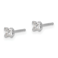 14k White Gold AA Quality Complete Princess Cut Diamond Earrings-XWAP1AA