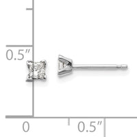 14k White Gold AA Quality Complete Princess Cut Diamond Earrings-XWAP1AA