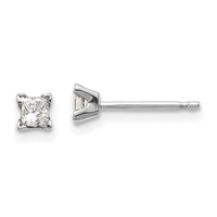 14k White Gold AA Quality Complete Princess Cut Diamond Earrings-XWAP1AA