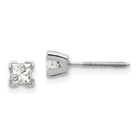 14k White Gold AA Quality Complete Princess Cut Diamond Earrings-XWAP4AA
