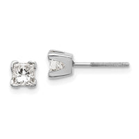 14k White Gold AA Quality Complete Princess Cut Diamond Earrings-XWAP5AA