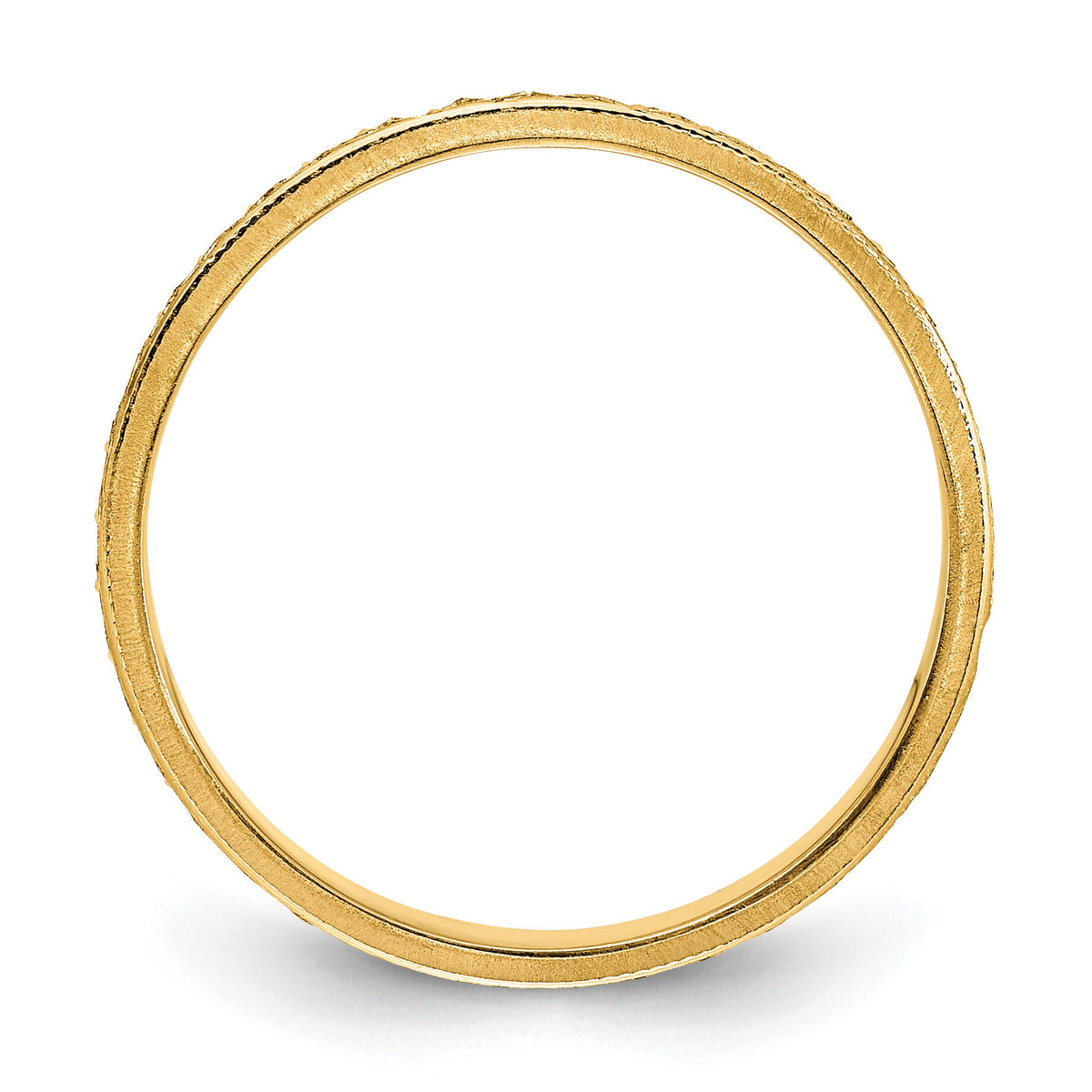 14k 3mm Design Etched Wedding Band-XWB249