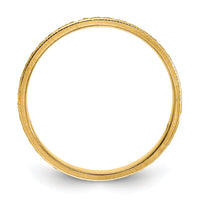 14k 3mm Design Etched Wedding Band-XWB249