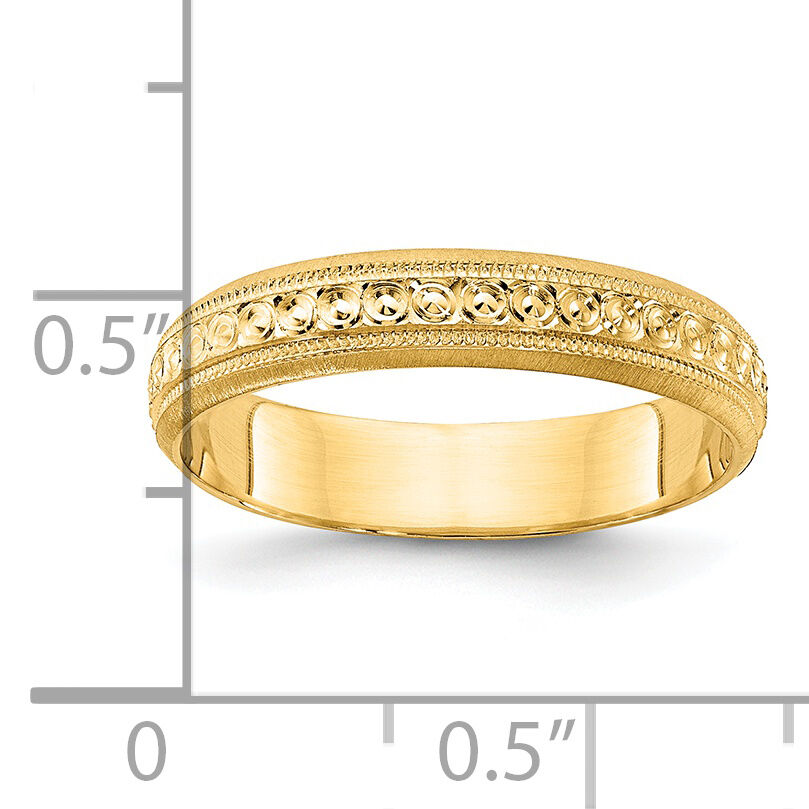 14k 3mm Design Etched Wedding Band-XWB249