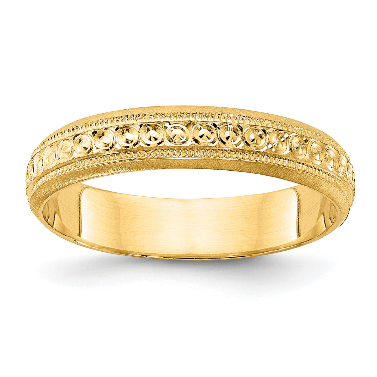 14k 3mm Design Etched Wedding Band-XWB249