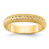 14k 3mm Design Etched Wedding Band-XWB249