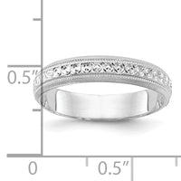 14K White Gold 3.75mm Design Etched Wedding Band-XWB250